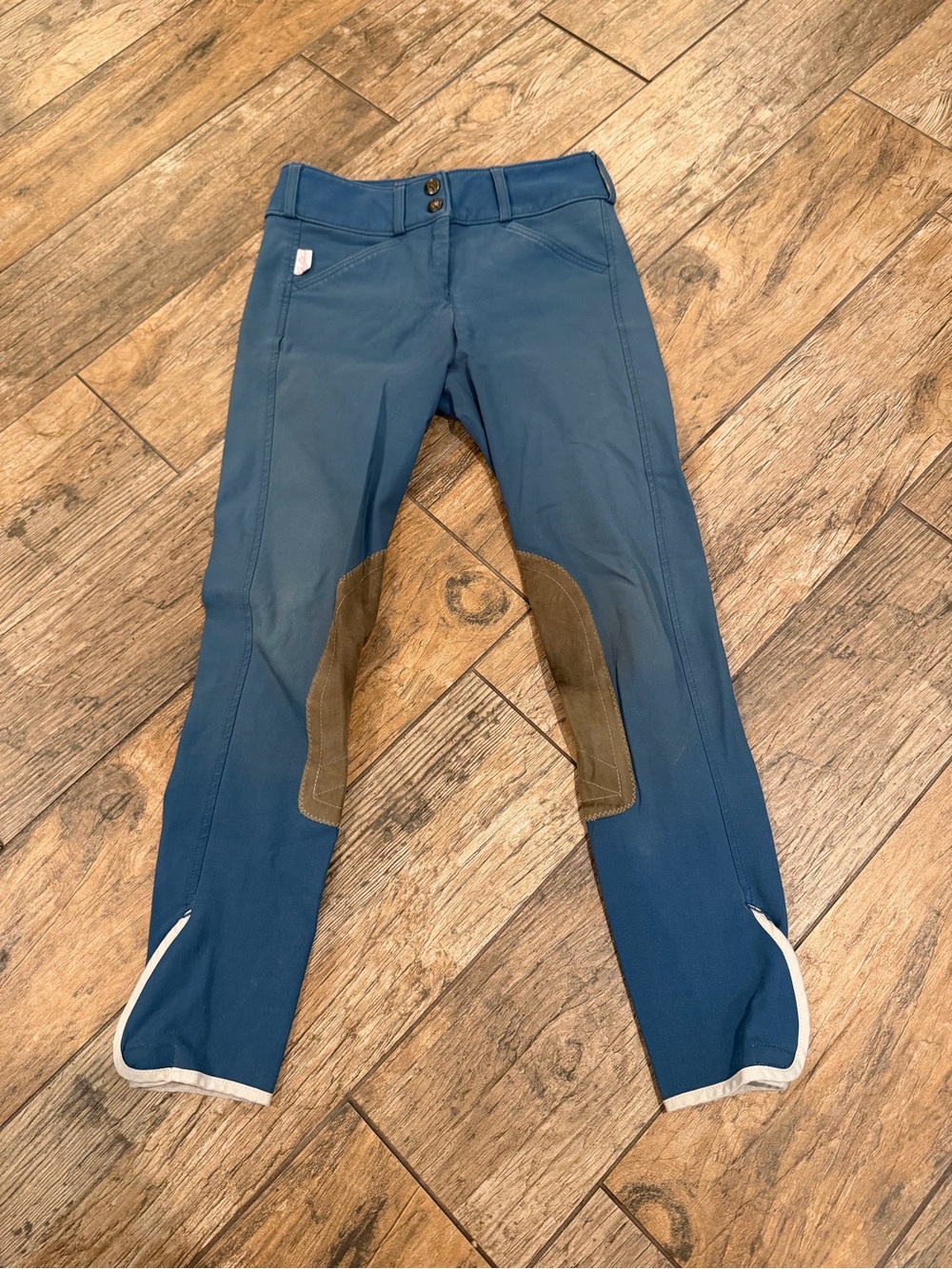 Girls Size 12 Tailored Sportsman Blue Riding Breeches Front Zip